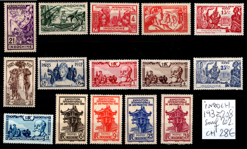 Indochine timbres 193 à - indochine,