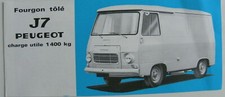 Petite brochure PEUGEOT J7 fourgon tôlé de 10 / 1965