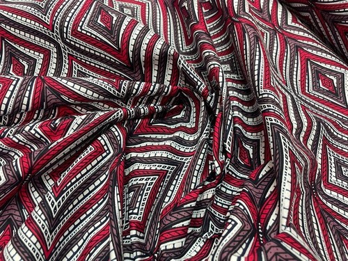 Tissu wax bordeaux blanc - tissu,