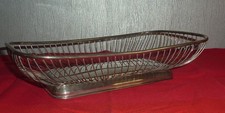 corbeille à pain à fruits en métal argenté rectangle vintage