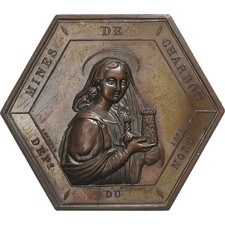 France, Jeton, Mines de Charbon du Nord, Denain, 1826, Cuivre, SUP