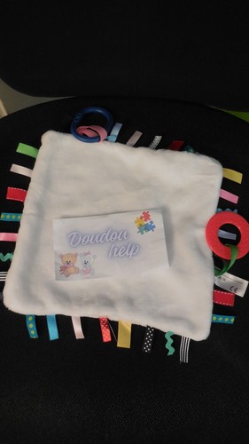 Doudou plat carré blanc - doudou,