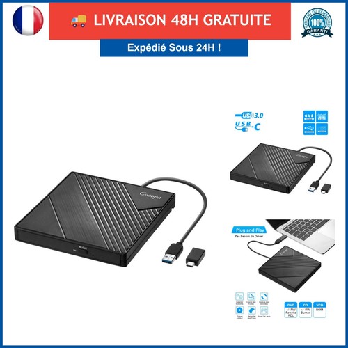 Cocopa lecteur dvd externe usb - lecteur,