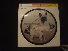 1 autocollant - motif chien  BOULEDOGUE FRANCAIS FAUVE BEBES