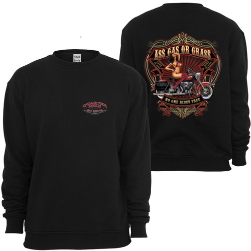 Sweatshirt black biker chopper - black,