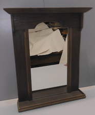 -GLACE MURALE PETITE ETAGERE ARTISANALE BOIS ANCIEN avec traces cossons déco  D