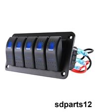 Panneau d'Interrupteur à Bascule 5 Boutons Voiture Camion Bateau 12-24V IP65