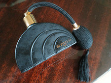 ED. PINAUD PARIS Vaporisateur VIDE verre noir vintage - Pompe tissu Métal doré