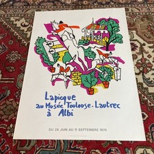 CHARLES LAPICQUE HIPPISME AFFICHE MUSEE TOULOUSE-LAUTREC ALBI 1970 TBE RARE !