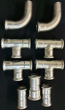 LOT 9 PIECES RACCORDS A SERTIR INOX PLOMBERIE CHAUFFAGE SANITAIRE ALIMENTAIRE