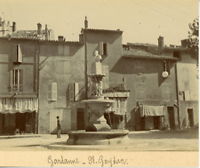 France, Gardanne, Place Gueydan et fontaine, ca.1903, Vintage citrate print  Vin