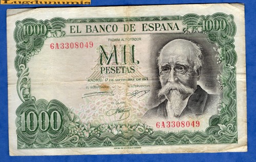 Espagne 1000 pesetas 1971 - 1000, 17/9/1971