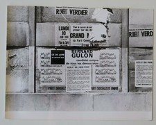 Photo ancienne 18x24 affiche ELECTION BERNARD GULON Paris mai 68 poster 1968 62