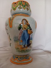 Très grand vase tulipe HB Quimper 40cm