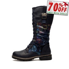 Cipriata Abela Femmes Bottes Cuissarde à Lacet Mémoire Mousse Marine Floral