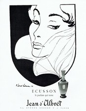 publicité Advertising 0921 1952   parfum Jean d'Albret  Ecusson Pierre Simon