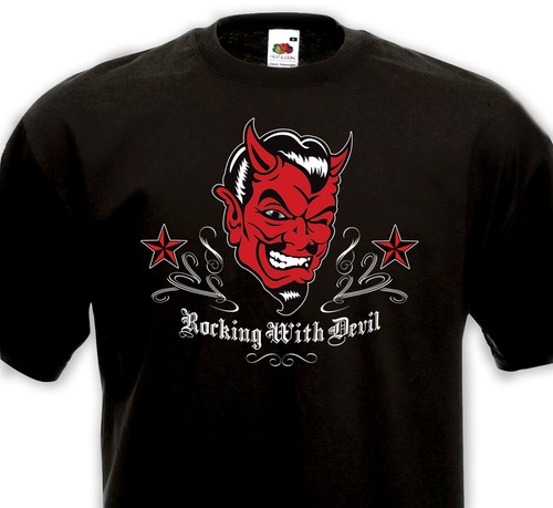 Shirt rocking with devil - t-shirt,