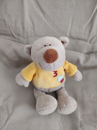 Doudou ours marron gris pull