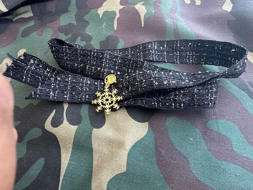 Chanel ruban tweed noir doré - chanel,