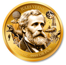Jules Verne Père des romans de fiction 2025 1/100 pièce d'or 100 francs