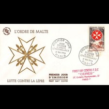 FDC - Ordre souverain de Malte, lutte contre la lèpre - Paris 12/5/1956