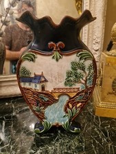 Grand Vase En Barbotine Décor