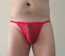 String homme rouge transparent taille M