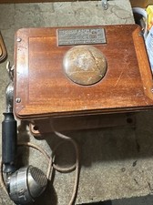 (n4) Telephone mural ancien bois Société Modèle 1910 Paris