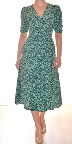 Longue robe portefeuille verte - robe,