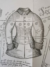  ANCIEN PATRON LA POUPEE MODELE 45CM  CORSAGE A BASQUE JUIN 1880