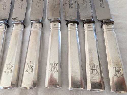Anciens couteaux argent - 12,