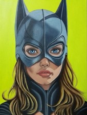 Peinture, huile sur toile format 30/40 cm. Catwoman pop art année 2025