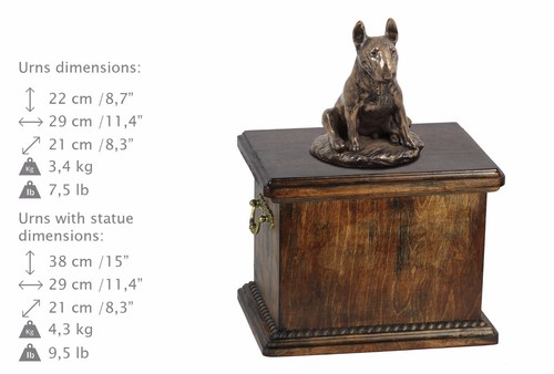 Bull terrier assis urne - terrier, assis,