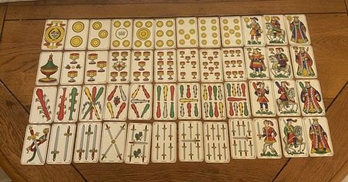Ancien jeu cartes aluette - ancien,
