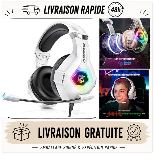 Casque gamer ozeino ps5 ps4 - casque,