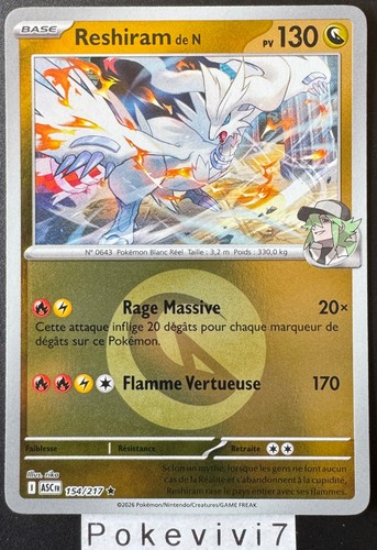 Carte pokemon reshiram 154 - pokemon, 154/217