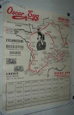 RARE CYCLISME CARTE TOUR FRANCE 1959 PUBLICITE OSCAR EGG CYCLOMOTEURS CYCLES
