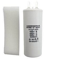 Condensateur 4.5 µF (4,5uF) pour moteur Somfy ou Simu de volet roulant ou store