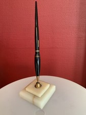 Stylo Plume Plumier GOLD STARRY Stylobloc Ancien Plume Or 18 Carats Socle Onix