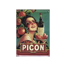 Plaque métal publicitaire 30x40cm  bombée :  Picon