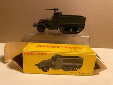 DINKY TOYS FRANCE HALF TRACK M3. REF: 822 + Boite + Mitrailleuse
