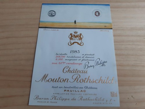 étiquette vin chateau mouton - étiquette,