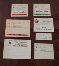 Ancien Vintage 7 Étiquettes