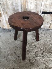 Tabouret de Traite Tripode Bois Vintage #A227