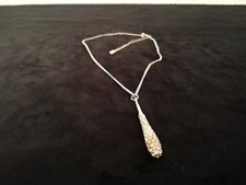 chaîne  ancienne en argent plaqué avec pendentif en forme de batte de Baseball