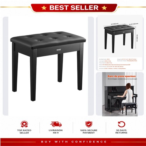 Banc piano noir vevor avec - banc,