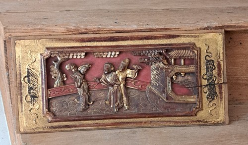 Panneau bois sculpté - de, lit