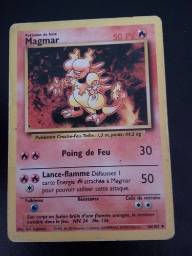 Carte pokémon magmar - pokémon, 36/102