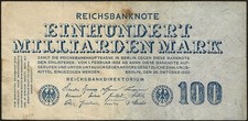 Allemagne - République de Weimar - billet de 100 milliards de marks 26-10-1923 !