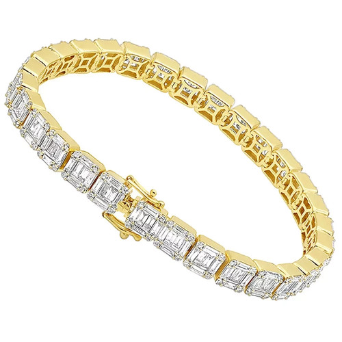 Bracelet tennis jaune 10 - or,